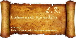 Ludmerszki Kurszán névjegykártya